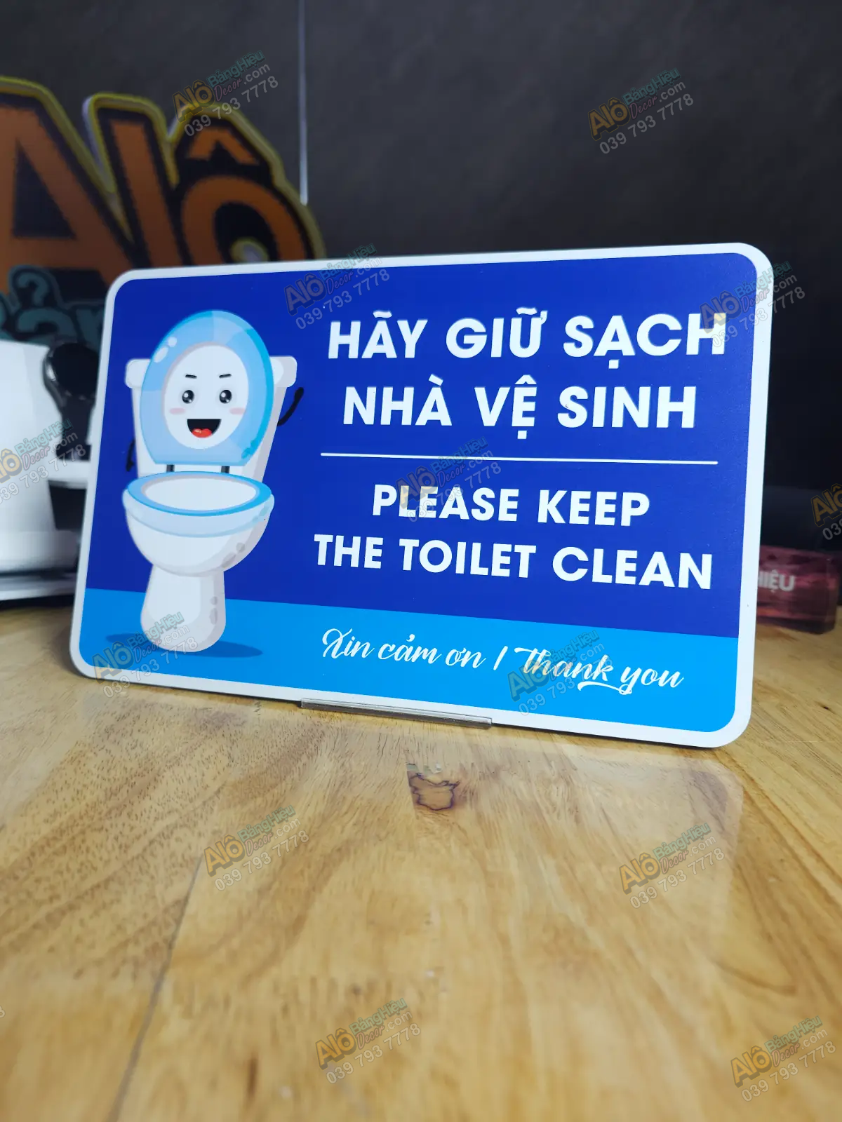 Bảng ALU In UV “Hãy Giữ Sạch Nhà Vệ Sinh” - Bền Đẹp, Chống Nước, Sắc Nét